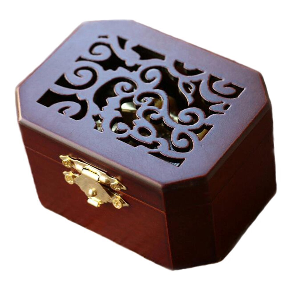 8483 Antique Engraved Wooden Wind-Up Musical Box,A Time for Us from Romeo